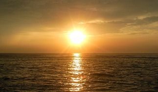 Golden sky and sea sunset