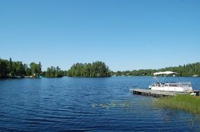 boat at the lake pier in Canada