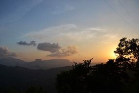 sunset over trees in Sri Lanka