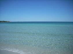 blue transparent sea water in sardinia