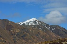 mountain with snow on top under blue sky