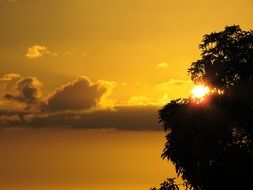 sunset over the Caribbean sea
