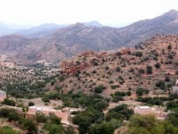View from the top of mountain to the village