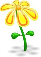 yellow orange flower drawed