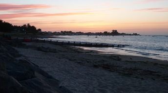 Soft color sunset over the beach