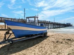 boat on the sand pier