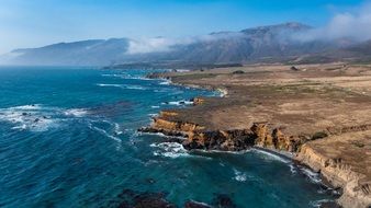 scenic rocky ocean coast, usa, california