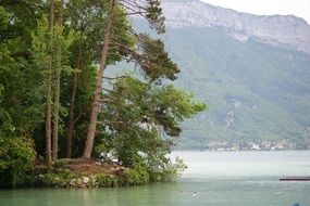 lake in the canyon near the mountain