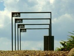 bicycle parking by the road