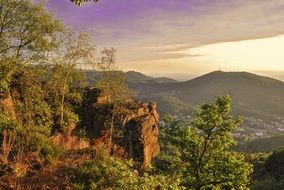 mountains lit by setting sun