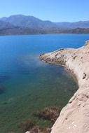 Water at the foot of the cliffs