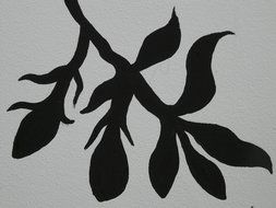 drawing of branch with leaves