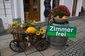 flower decoration in front of the hotel