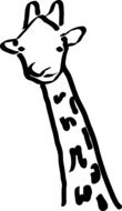 Black and white girrafe clipart