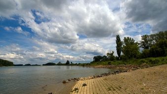 sandy coast on the rhine