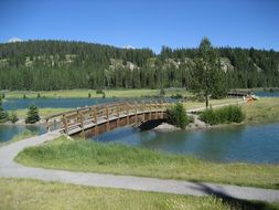 Landscape with Lake Bridge in Canada