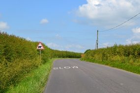 road slowly line