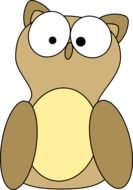 Funny cartoon drawing of the owl