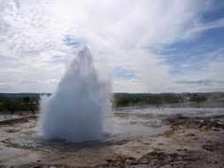 Icelandic geyser fountain