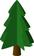 3 d model of a green Christmas tree