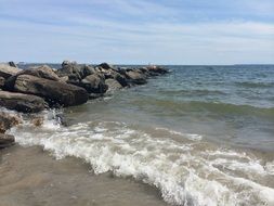 ocean surf on a sunny beach