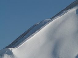 snowy mountain range in the Alps, close-up