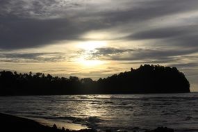 seascape with setting sun