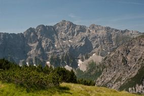 panoramic view of the picturesque mountains of austria on a sunny day