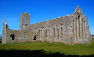 landscape of ruined stone church