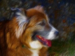 photograph of a saint bernard dog in digital art