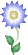 graphic image of a blue garden flower