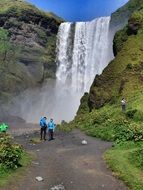 scenic waterfall in iceland