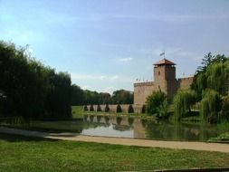 pond near the medieval castle