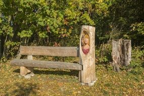 Art in the forest in autumn
