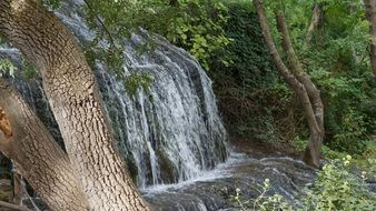 waterfall near the river stone monastery