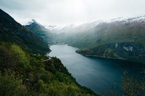 mountains, river landscape