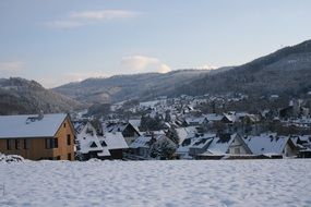 village in winter in germany