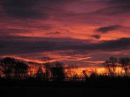 Beautiful scenic sunrise above the landscape