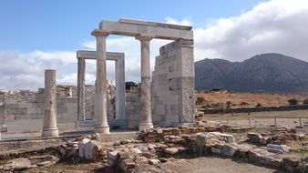 marble ruins under the open sky in Greece