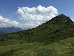 panorama of green mountains in austria
