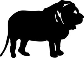black silhouette of a lion on a white background