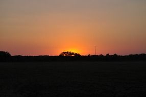 rural texas at sunset