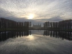 castle behind the lake