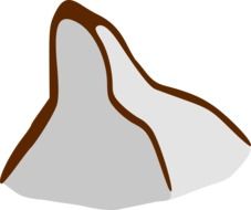 graphic image of the peak of a gray rock