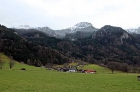 green valley near the mountains in bavaria