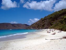 white sand beach and the sea view