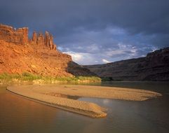 picturesque green river landscape
