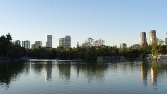 lake in city park, Mexico, Bosque de Chapultepec
