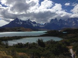 lakes not far from the mountains, patagonia