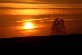 sunset field landscape